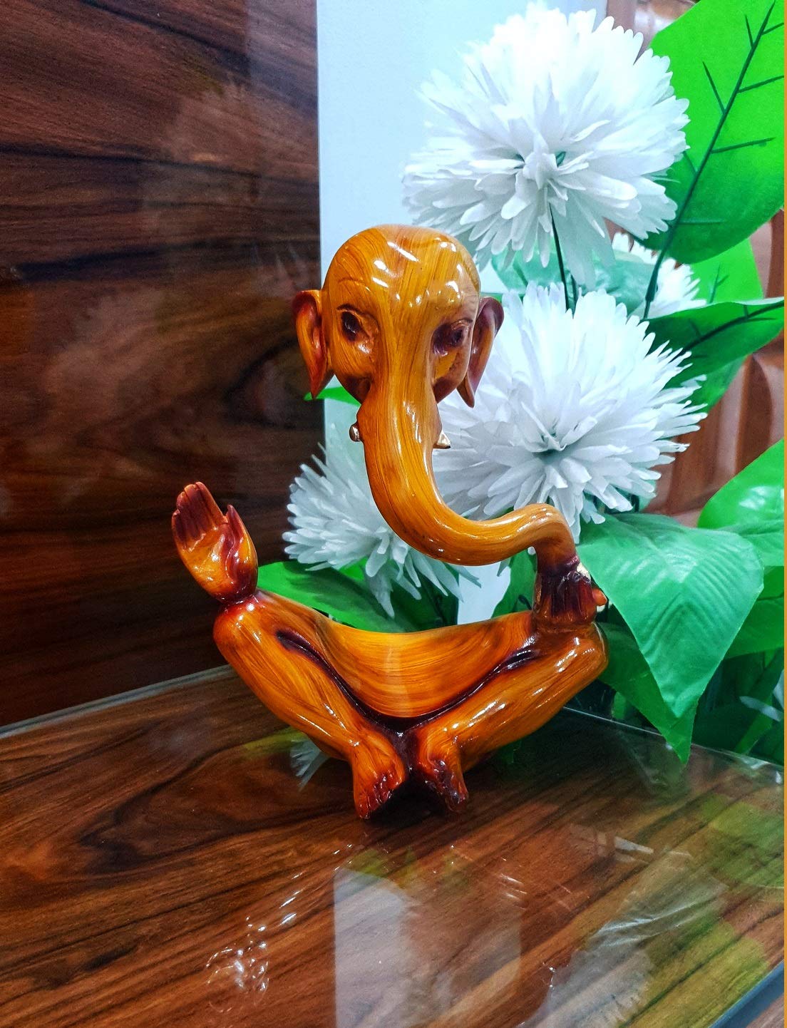 Hindu God Ganpati Ganeshji Sitting Lotus Base Inlay Décor Lucky Gift S –  StatueStudio