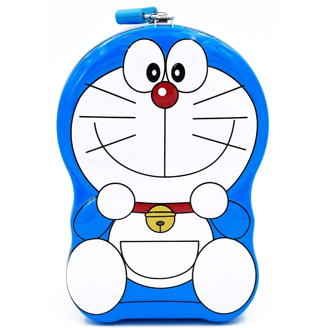 Cartoon Character Metal Body Piggy Bank|Saving Money Box for Kids with Lock  and Key (Doraemon) – Cloud9Gifts
